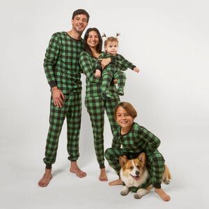 LEVERET -  Womens Two Piece Cotton Christmas Pajamas  Black and Green